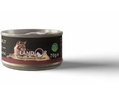 LANDOR Кон-вы для кошек Тунец с куриной грудкой 70 г
