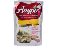 Амурр пауч для кошек курица в соусе 100г