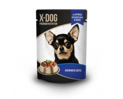 X-DOG пауч для собак в соусе курица/белая рыба 85г