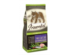 Primordial Grein Free Sterilizzato Turkey Farring сух беззерн корм для стерилиз кошек инд/сельдь 2кг