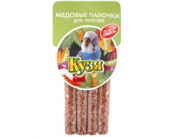 Кузя медовые палочки для попугаев овощная смесь 4шт 15г