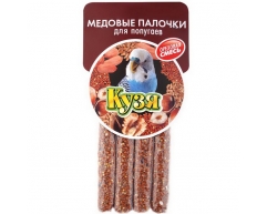 Кузя медовые палочки для попугаев ореховая смесь 4шт 14г