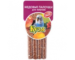 Кузя медовые палочки для попугаев фруктовая смесь 4шт 14г