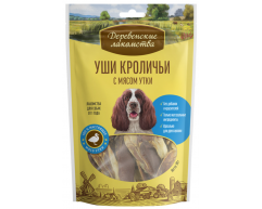 Деревенские лакомства для собак Уши кроличьи с мясом утки 90г