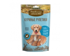 Деревенские лакомства для щенков Куриные рулетики 90г