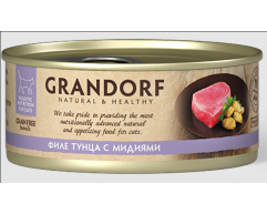 Grandorf консерва для кошек филе тунца с мидиями 70г