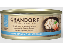 Grandorf консерва для кошек куриная грудка с креветками 70г