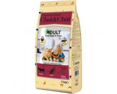Chat&Chat Expert Premium сухой корм для взрослых кошек говядина  2кг