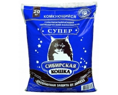 Сибирская кошка Супер наполнитель комкующийся 20л