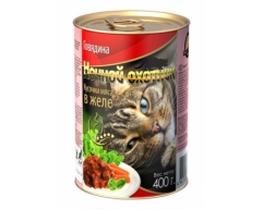 Ночной охотник консерва для кошек говядина в желе 400г