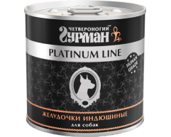 Четвероногий гурман Platinum line консерва для собак в желе желудочки индюшиные 240г