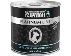 Четвероногий гурман Platinum line консерва для собак в желе сердечки индюшиные 240г