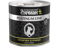 Четвероногий гурман Platinum line консерва для собак в желе сердечки куриные 240г
