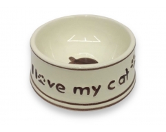 N1 миска керамическая I love my cat  12,5*5см 190мл