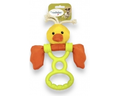 Foodster Игрушка для собак плюшевая утка с резиновым кольцом 26,5см