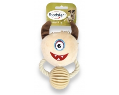Foodster Игрушка для собак плюшевый монстр с мячиком из термопласт резины 19см