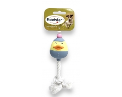 Foodster Игрушка для собак утенок с веревочным хвостом 22см