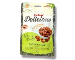 Dentalight Catnip Delicious лакомство для кошек нарезка краб/кошачья мята 50г