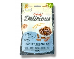 Dentalight Catnip Delicious лакомство для кошек нарезка морская рыба/кошачья мята 50г