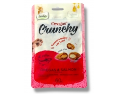 Gnawlers Omegas Crunchy лакомство для кошек подушечки с лососем 60г