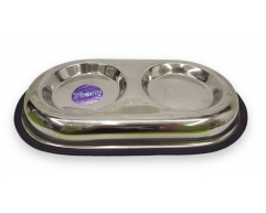 Уют миска металлическая двойная 2*0,18л