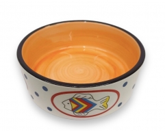 N1 миска керамическая Рыбки в горох 270мл