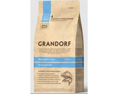 GRANDORF CAT Fish&Turkey Skin&Care сухой корм для кошек белая рыба с индейкой 2 кг